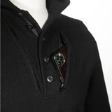 The WeatherWool Al's Anorak has two large cell phone pockets.