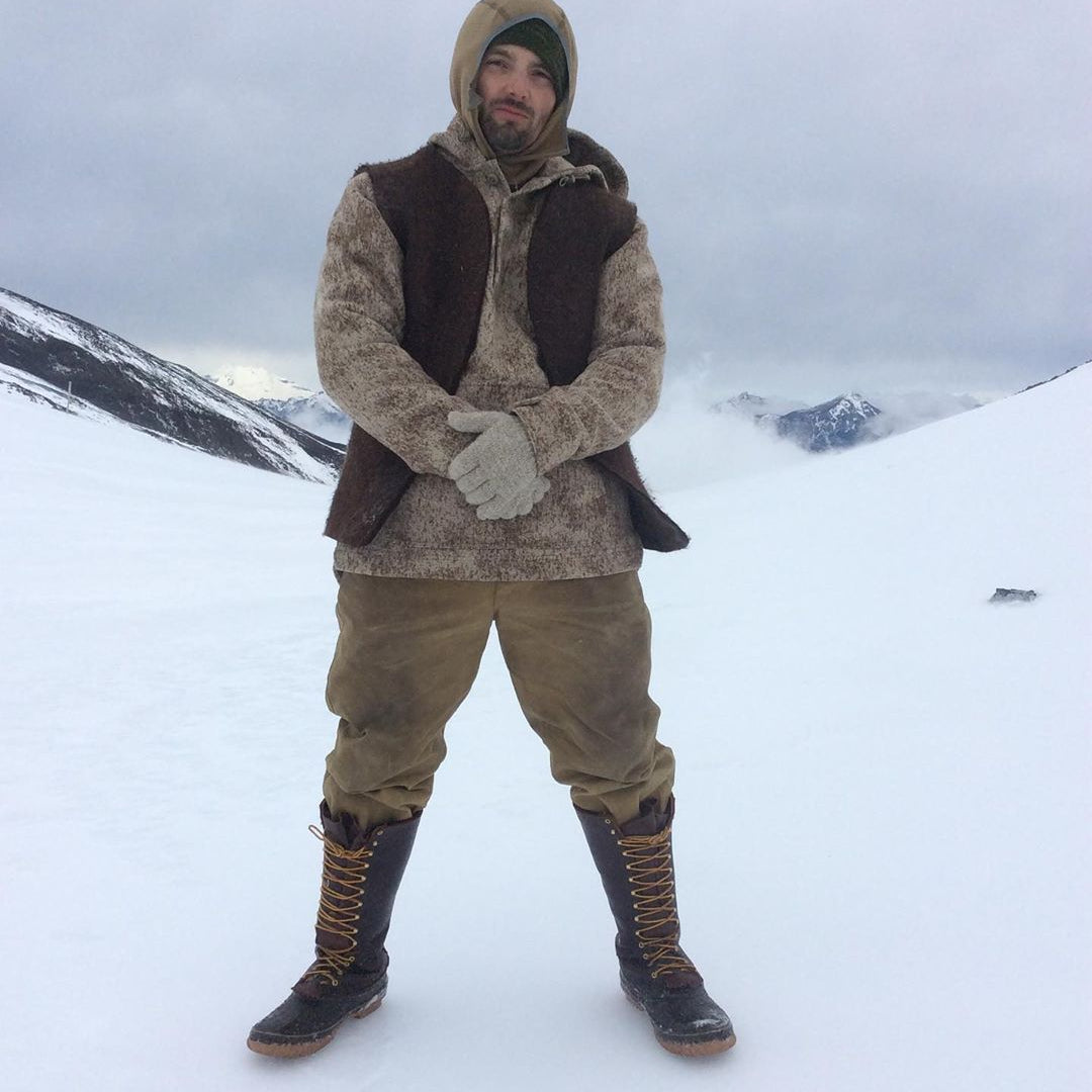 WeatherWool Advisor Bill McConnell, from Dual Survival, wore a WeatherWool Anorak in Lynx Pattern for the Chilean Survival Challenge