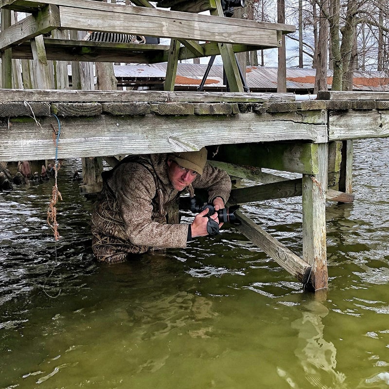 WeatherWool Advisor Mike Engelmeyer of Great Outdoors Studios hard at work!