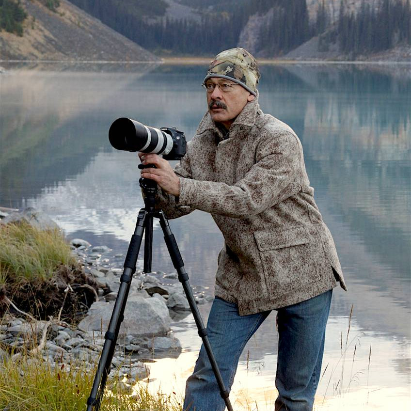 WeatherWool All-Around Jacket in proprietary Lynx Pattern worn by professional outdoorsman, writer and photographer Ron Spomer